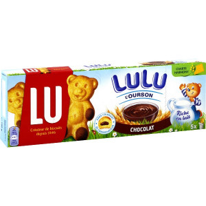 Biscuits Fourrés au Chocolat Lulu L'Ourson Lu