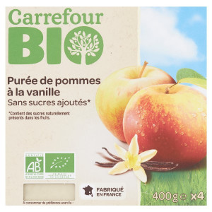 Compote de Pomme et Vanille Bio Carrefour