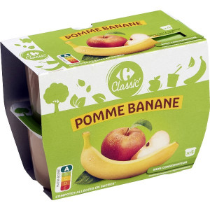 Compote de Pomme et Banane Allégée en Sucres Carrefour