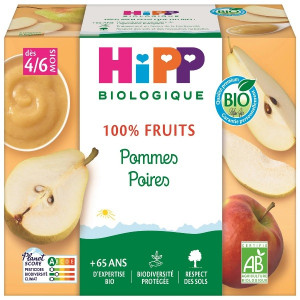 Compote 100% Fruits Pommes Poires Dès 6 Mois Bio Hipp