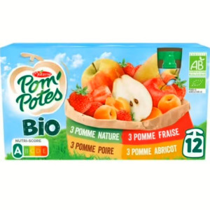 Compote de Pommes Multi-Variétés Sans Sucres Ajoutés Bio Pom'Potes