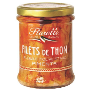 Filets de Thon Jaune Albacore à l'Huile d'Olive Pimentée Florelli