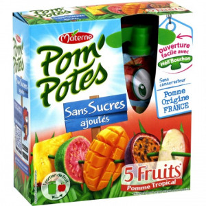 Compote à la Pomme et 5 Fruits Tropicaux Pom'Potes