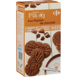 Biscuits Petit Déjeuner Céréales Chocolat Pocket Carrefour