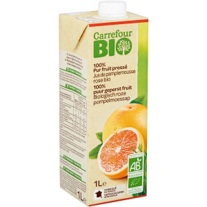 Pur Jus de Pamplemousse Rose Sans Sucres Ajoutés Bio Carrefour