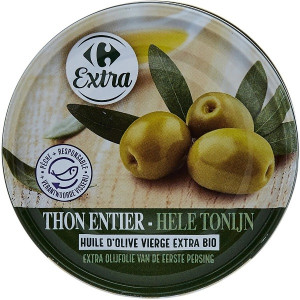 Thon Rose Listao Entier à l'Huile d'Olive Vierge Extra Bio Carrefour