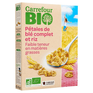Pétales de Blé Complet et Riz Bio Carrefour