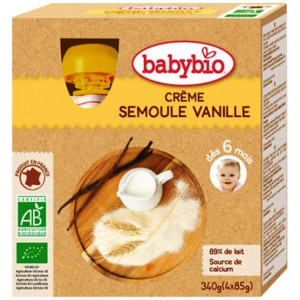 Crème Semoule Vanille Bio dès 6 Mois Babybio 