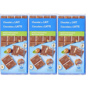 Chocolat au Lait et aux Noisettes Entières Carrefour