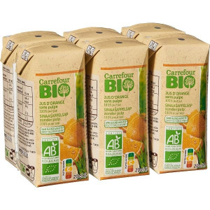 Pur Jus d'Orange Sans Sucres Ajoutés Bio Carrefour