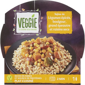 Tajine de Légumes Epicés Boulgour Epeautre & Raisins Secs Vegan Carrefour