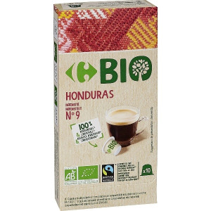Capsules Café Espresso Pur Arabica No09 Honduras Bio Eco Carrefour