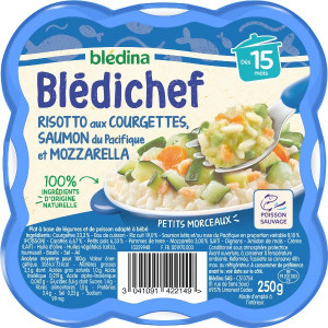 Risotto Courgettes Saumon et Mozzarella Dès 15 Mois Blédina