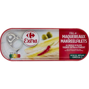 Filets de Maquereaux à l'Huile d'Olive Vierge Extra et Piment Carrefour