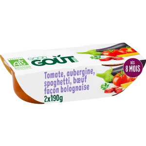 Tomate Aubergine Spaghetti Boeuf Facon Bolognaise Bio Dès 8 Mois Good Gout 