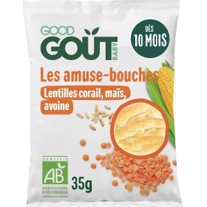 Amuse-Bouches Lentilles Corail Maïs Avoine Bio Dès 10 Mois Good Gout 