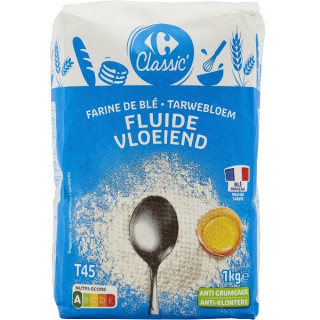 Farine de Blé Fluide Anti-Grumeaux T45 Carrefour
