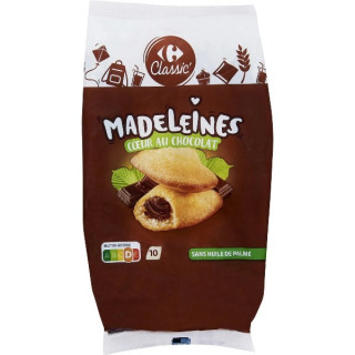 Madeleines Coeur Chocolat Noisette Pocket Carrefour