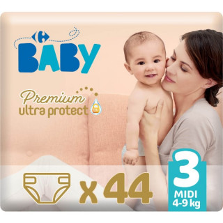 Couches Taille 3 Midi 4-9kgs Premium Ultra Protect Carrefour Baby