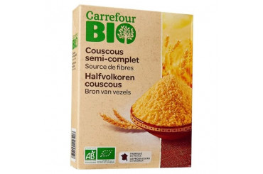 Semoule de Couscous Blé Semi-Complet Grains Moyens Bio Carrefour
