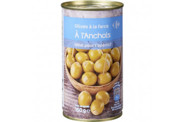 Olives Vertes Farcies aux Anchois Carrefour