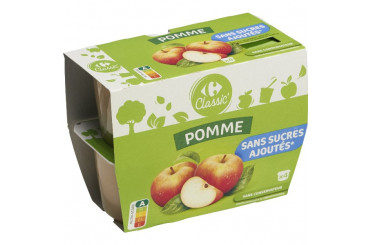 Compote de Pomme Sans Sucres Ajoutés Carrefour