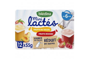 Desserts Lactés Fruits Rouges et Fruits du Soleil Dès 6 Mois Blédina