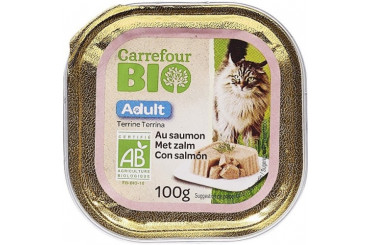 Terrine pour Chat au Saumon Bio Carrefour