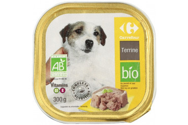 Terrine pour Chien au Poulet et Légumes Bio Carrefour