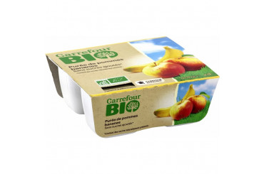 Compote de Pomme et Banane Sans Sucres Ajoutés Bio Carrefour