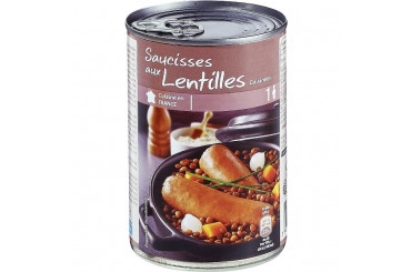 Saucisses aux Lentilles Cuisinées Carrefour