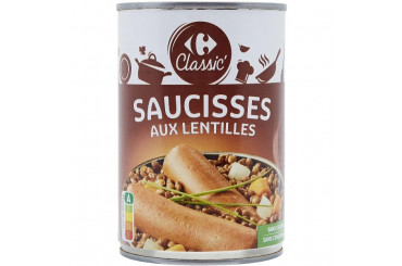 Saucisses aux Lentilles Cuisinées Carrefour