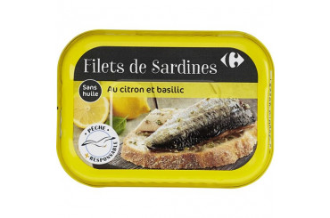 Filets de Sardines au Citron et Basilic Carrefour