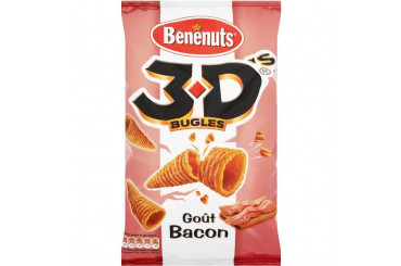 Biscuits Apéritifs Bugles Bacon 3D Bénénuts