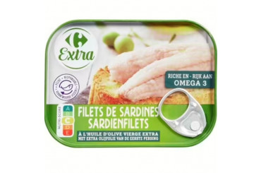 Filets de Sardines à l'Huile d'Olive Vierge Extra Carrefour