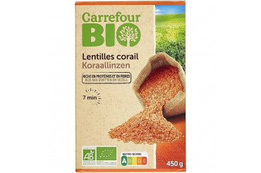Lentilles Corail Bio Carrefour