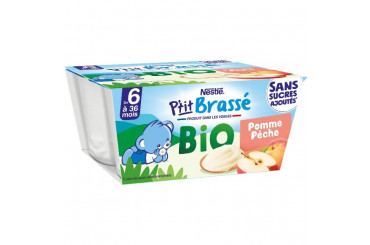 Desserts Lactés Pomme Pêche Bio Dès 6 Mois P'tit Brassé Nestlé