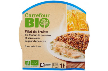 Filet de Truite Fondue de Poireaux Mescia de Grand Epeautre Bio Carrefour