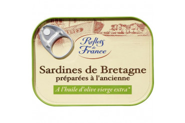 Sardines de Bretagne Huile d'Olive Vierge Extra et Préparées à l'Ancienne Reflets de France