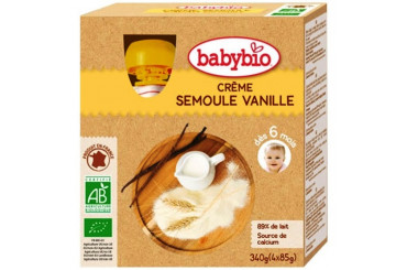 Crème Semoule Vanille Bio dès 6 Mois Babybio 