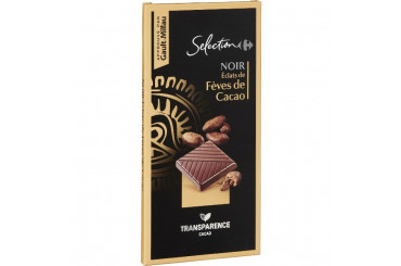 Chocolat Noir aux Eclats de Fèves de Cacao Caramélisés Carrefour Sélection