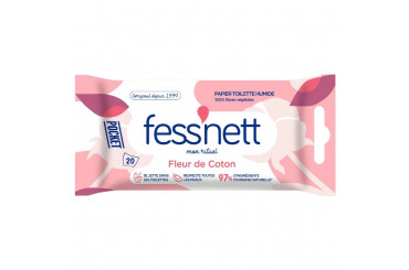 Papier Toilette Humide Fleur de Coton Pocket Fess Nett