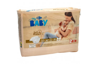 Couches Taille 2 3-6kgs Premium Soft & Protect Carrefour Baby