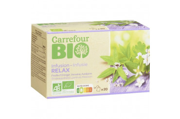 Infusion Relax Fleur d'Oranger Verveine Aubépine Bio Carrefour