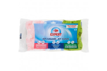 Eponges Multi-Usages Faces Absorbante et Grattante Carrefour