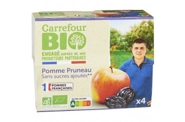 Compote de Pomme et Pruneau Sans Sucres Ajoutés Bio Carrefour
