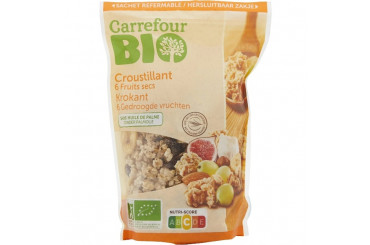Muesli Croustillant de Céréales Complètes et 6 Fruits Secs Bio Carrefour