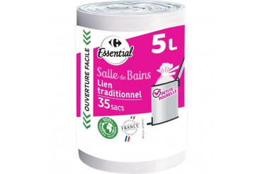 Sacs Poubelles Salle de Bains Liens Traditionnels 5 Litres Carrefour