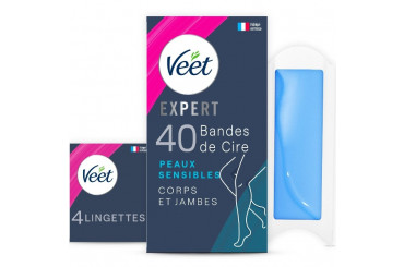 Bandes de Cire Corps et Jambes Peaux Sensibles Expert Veet