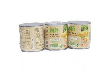 Mais Doux en Grains Sans Sucres Ajoutés Bio Carrefour
